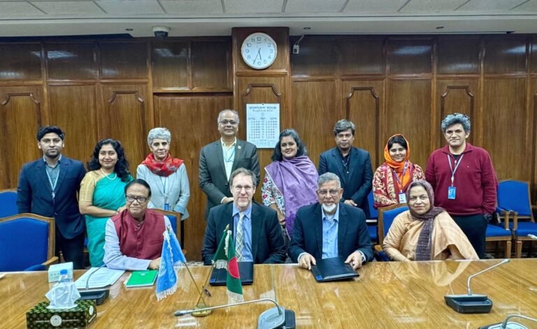Bangladesh Bank and UNDP Representatives at the Signing of the MoU for Climate-Resilient Financing, Dhaka, December 9, 2024