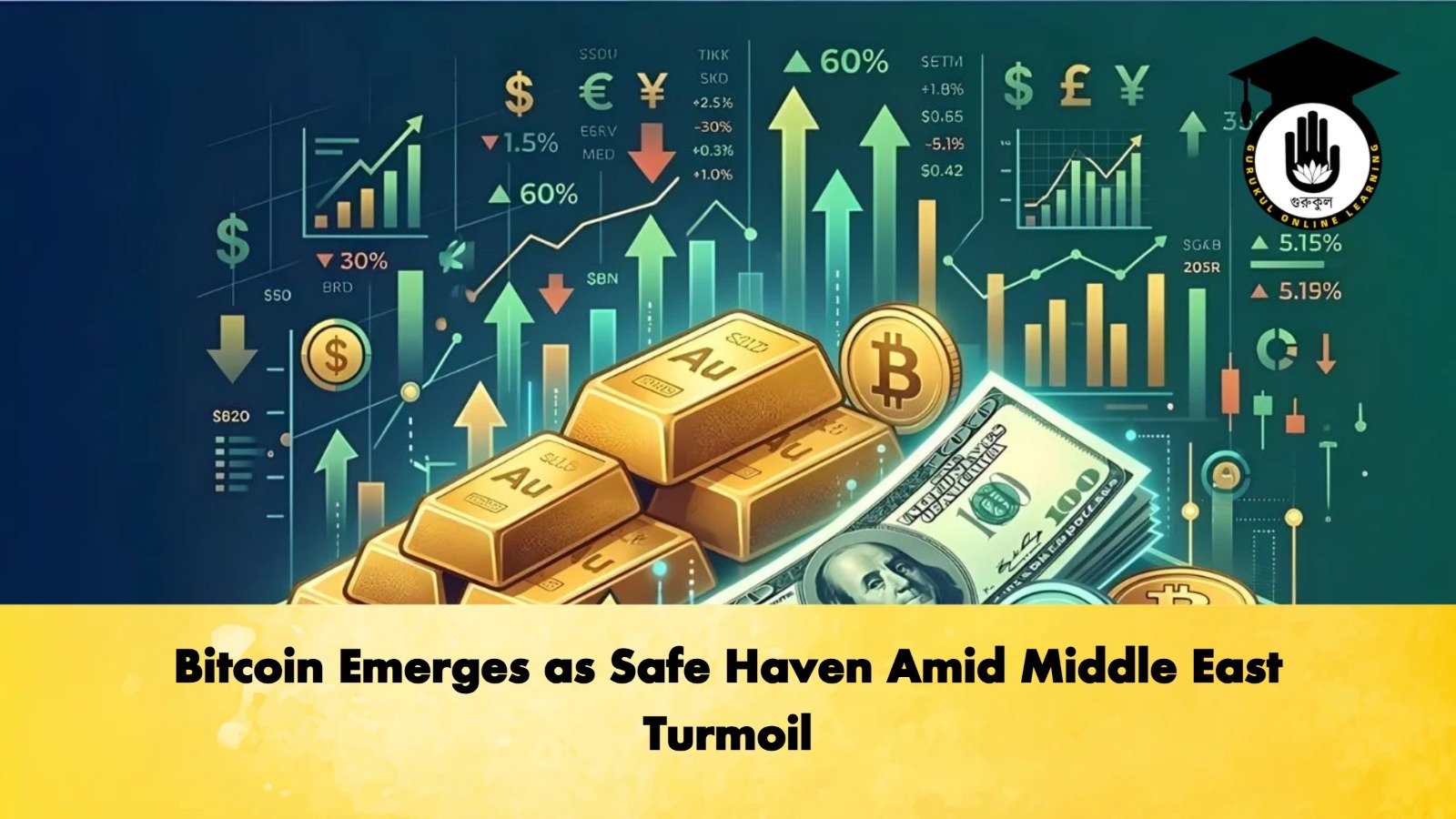Bitcoin Emerges as Safe Haven Amid Middle East Turmoil 1 Bitcoin Emerges as Safe Haven Amid Middle East Turmoil Banking Gurukul, GOLN Bitcoin Emerges as Safe Haven Amid Middle East Turmoil