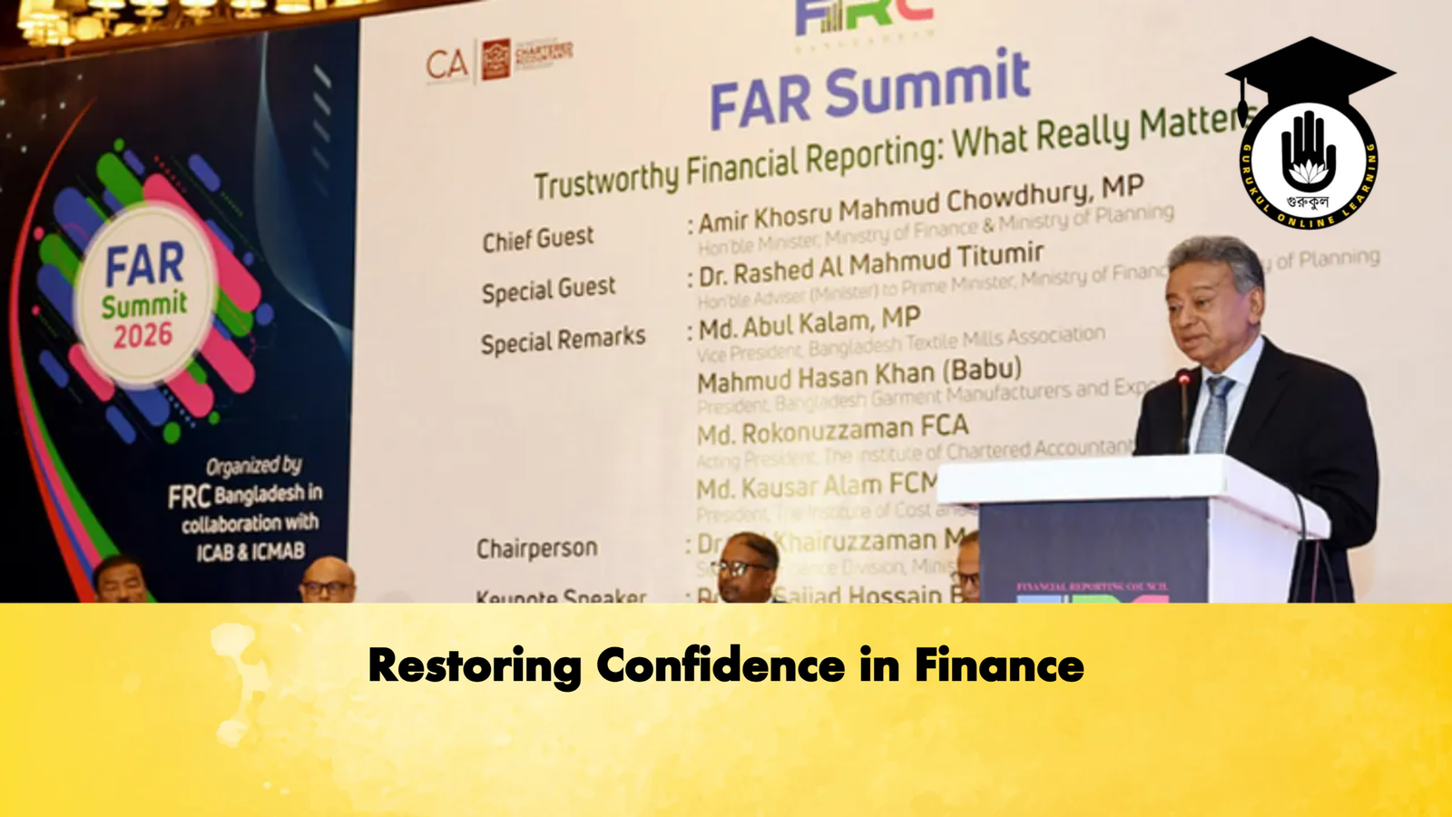 Restoring Confidence in Finance Banking Gurukul, GOLN Restoring Confidence in Finance
