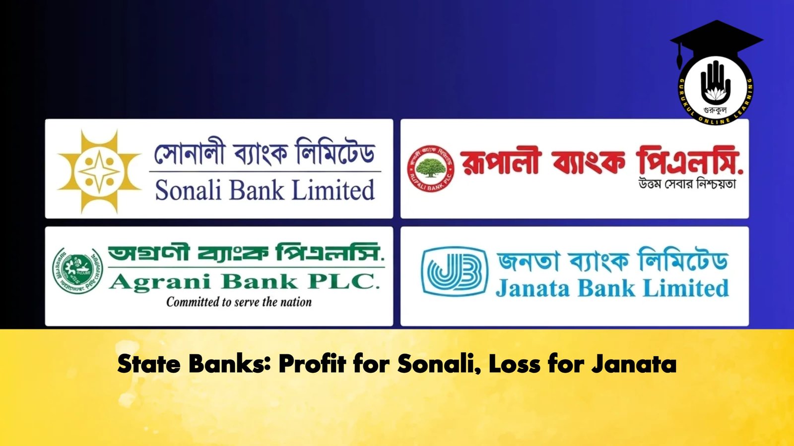 State Banks Profit for Sonali Loss for Janata Banking Gurukul, GOLN State Banks: Profit for Sonali, Loss for Janata